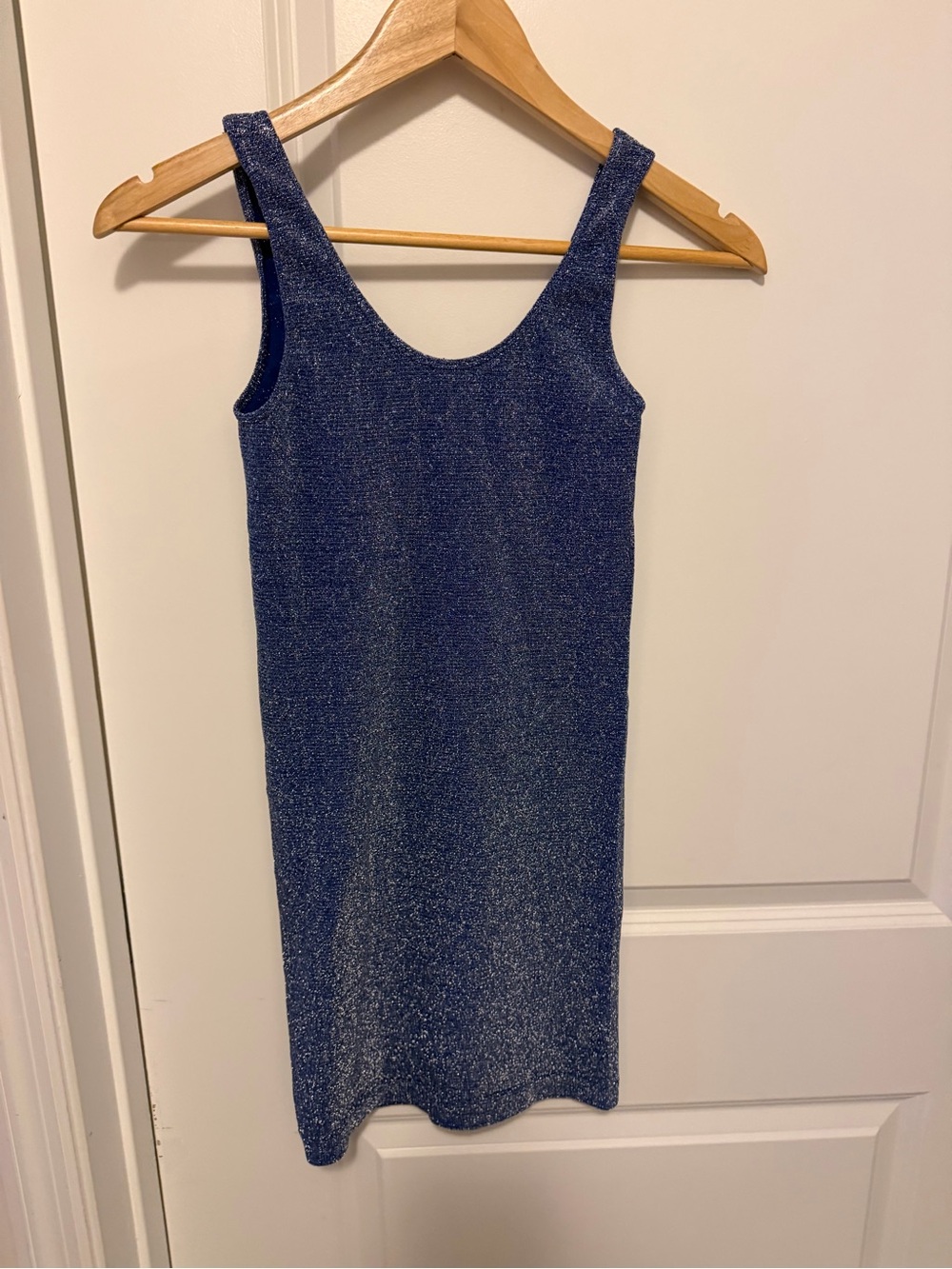 Poof! Metallic bodycon mini dress - Blue
